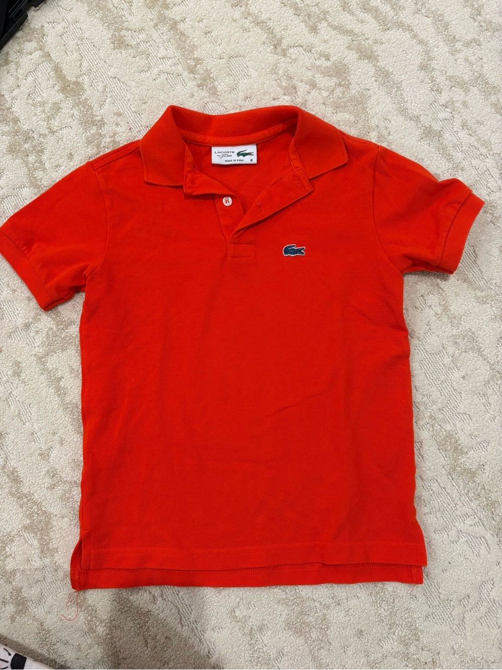 Lacoste x jcrew boys Orange-Red Signature Croc Polo